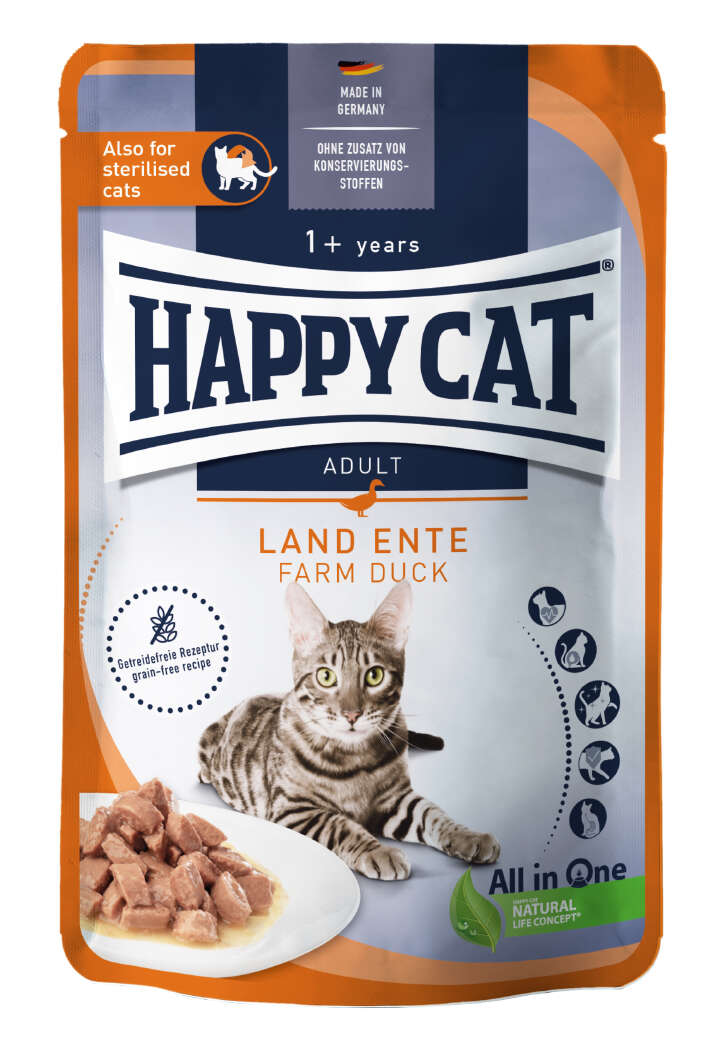 HAPPY CAT Katzen-Nassfutter Culinary Meat in Sauce Land Ente
